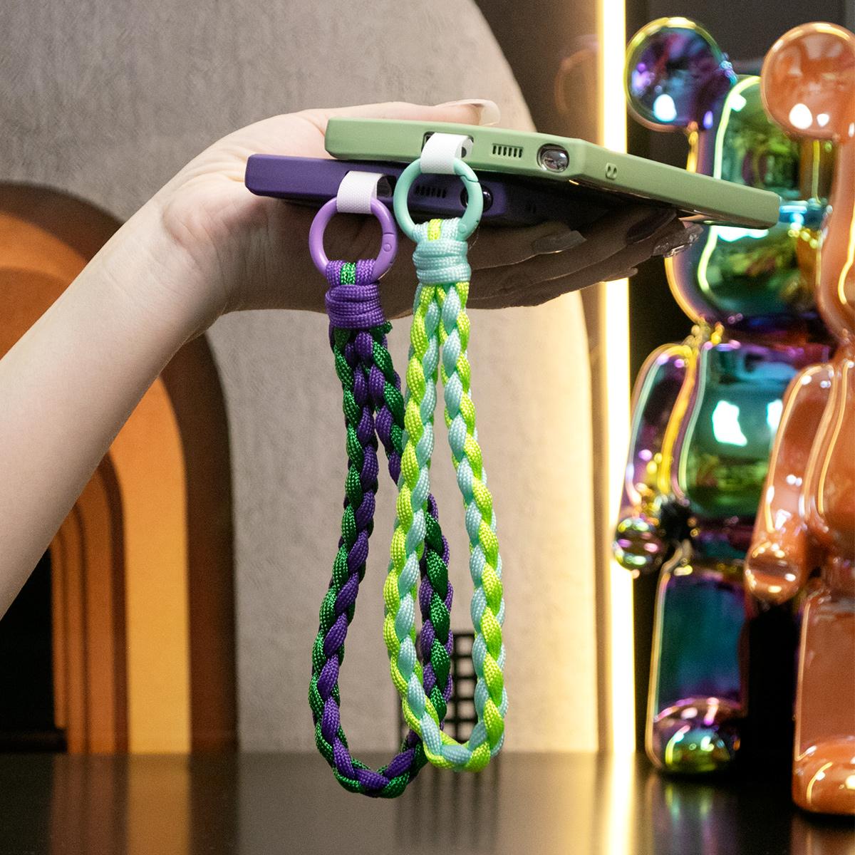 Silicone Matte Phone Case with Braided Rope Bracelet For Samsung S25 S25Plus S25Ultra S24 S24FE S24Plus S24Ultra Camera Protect Soft Cover
