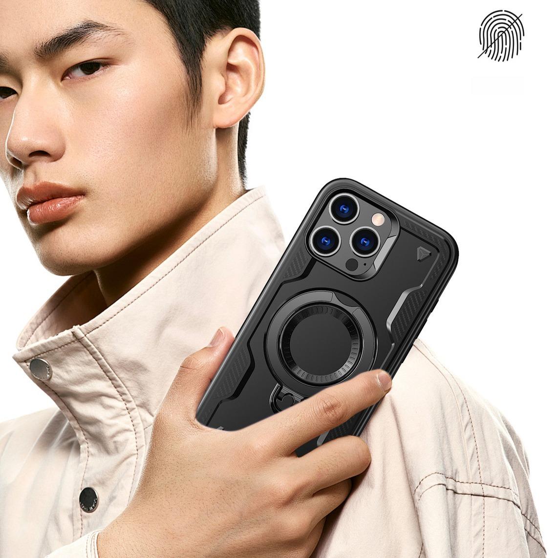 Anti-Dust Matte Anti-Fall Heavy Duty Protection Shockproof Strong Magnetic Phone Case With Rotating Metal Kickstand for iPhone 16ProMax 16 15 14 13 12 11 XR Bumper Hard Full Cover