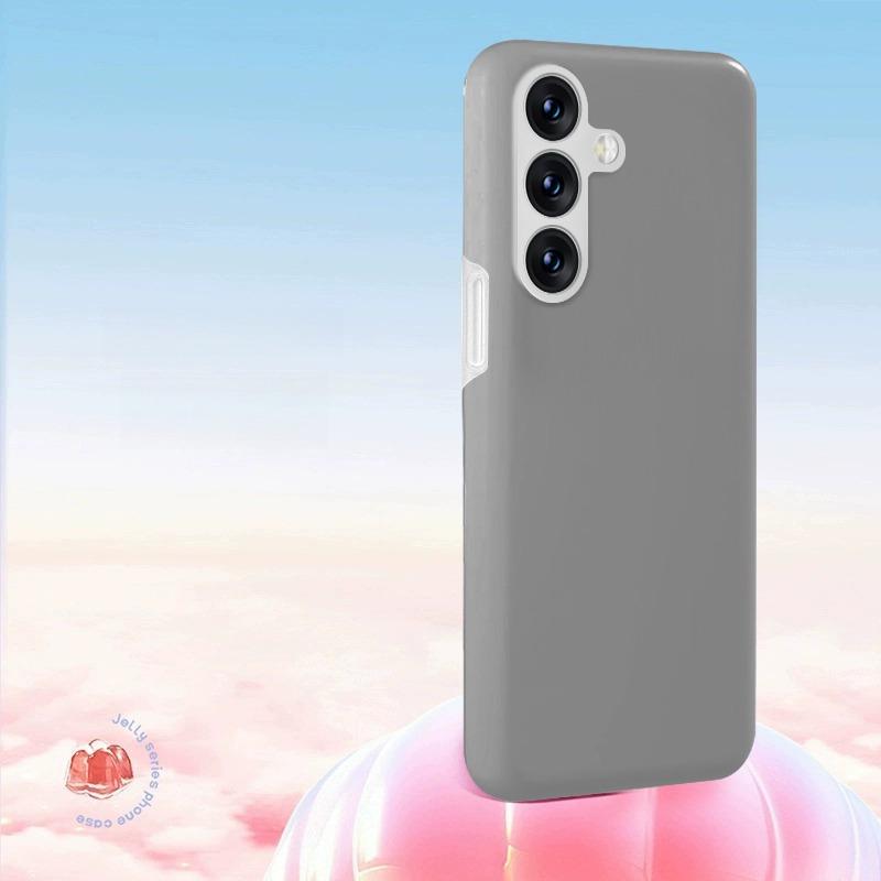 Luxury Lovely Liquid Silicone Jelly style Precision Len Protection Phone Case For Samsung S25Ultra S24FE S25 S24 S23, Soft Skin Feel Silicone Shockproof Soft Cover With Microfiber Lining