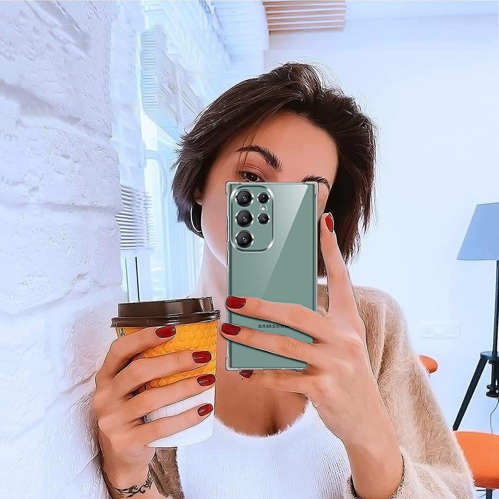 Anti-Falling Soft TPU Case For Samsung S25 S25Plus S25Ultra S24 S24FE S24Plus S24Ultra Clear Transparent Protector Cover