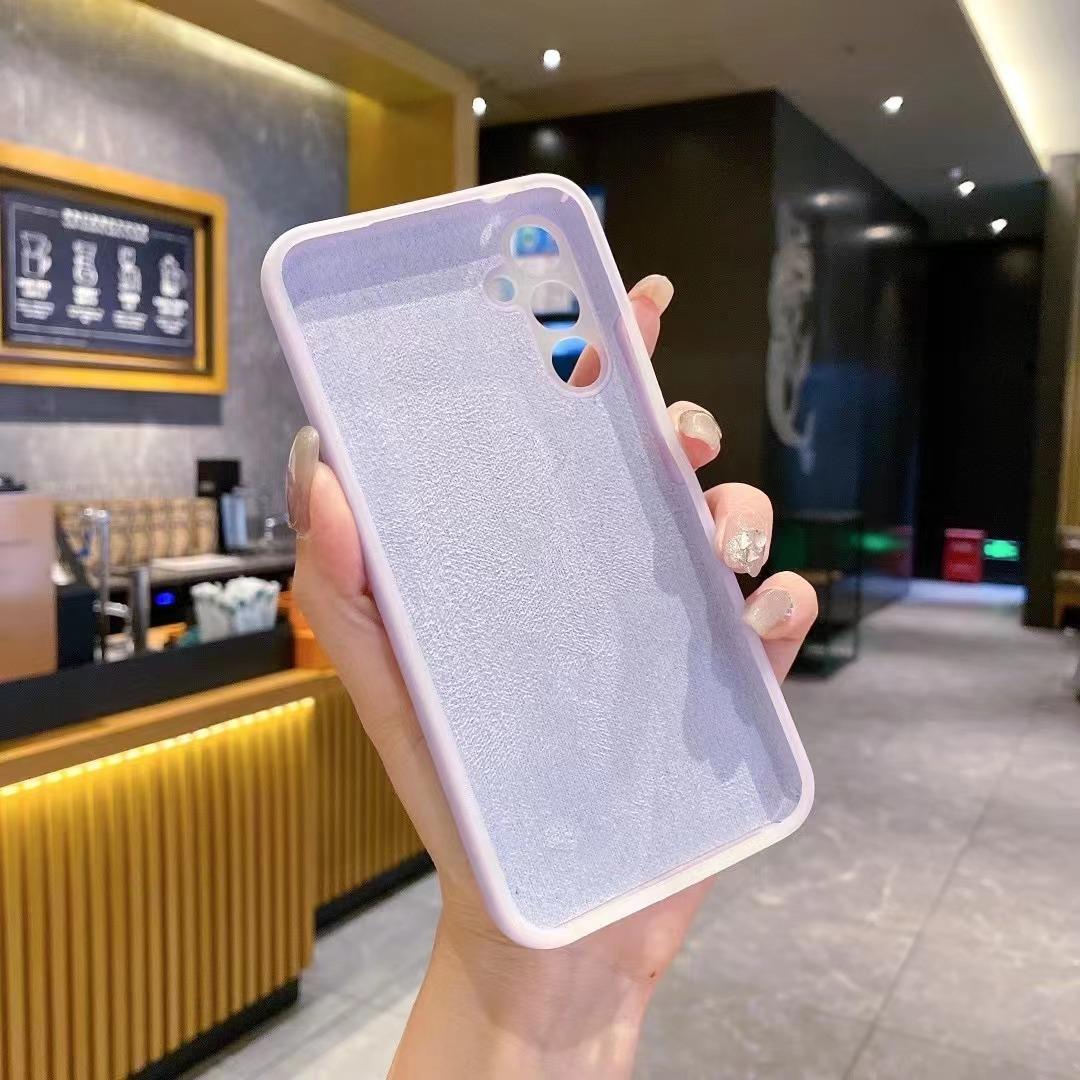Luxury Lovely Liquid Silicone Jelly style Precision Len Protection Phone Case For Samsung S25Ultra S24FE S25 S24 S23, Soft Skin Feel Shockproof Soft Cover With Microfiber Lining