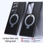 Double Ring Carbon Fiber Pattern Slim PC Strong Magnetic Phone Case with 360 Rotating Metal Kickstand For Samsung S25Ultra S25+ S25 S24 S23 Skin Feel Bumper Shockproof Hard Full Cover