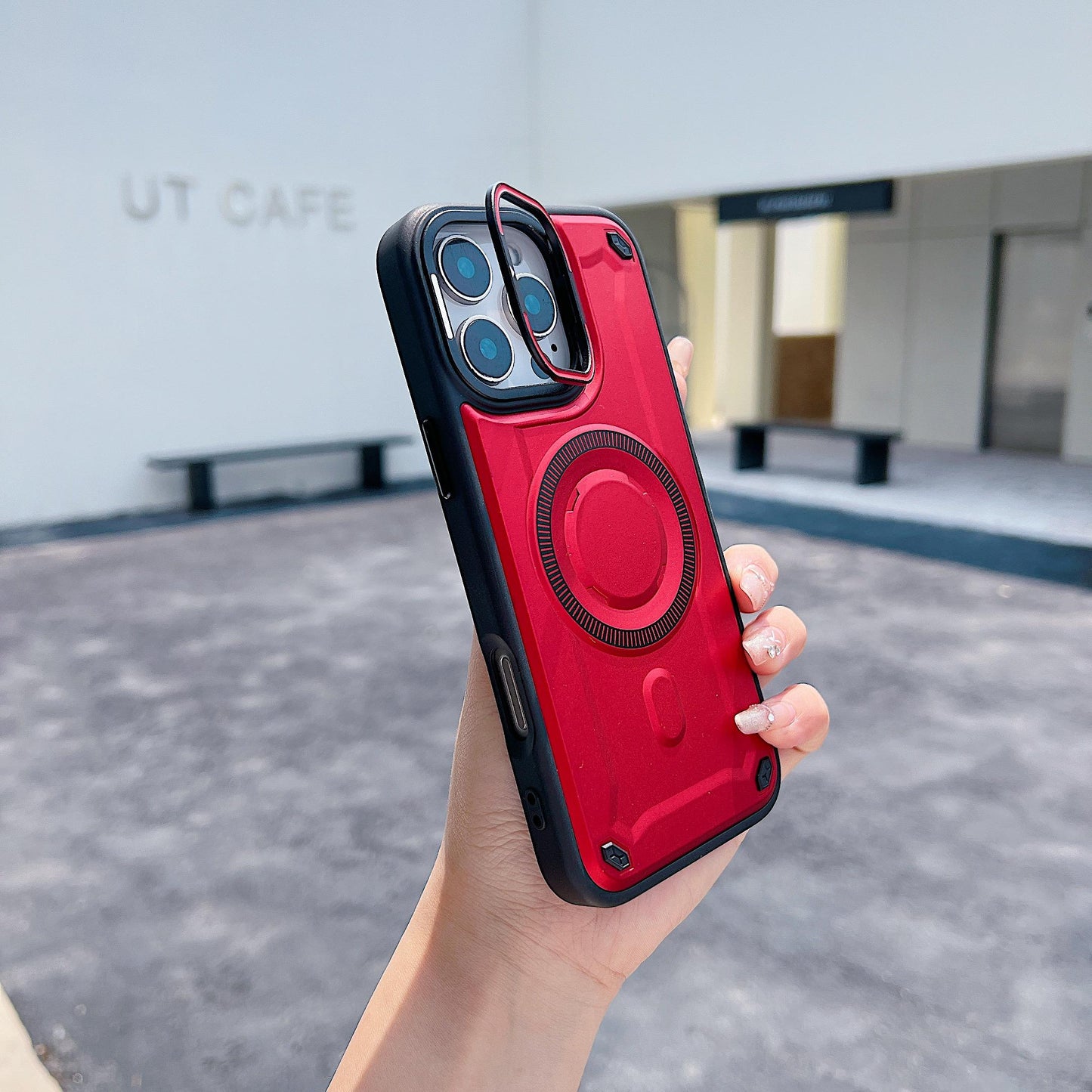 Anti-Dust Anti-Fall Heavy Duty Protection Shockproof Strong Magnetic Phone Case With Camera Kickstand for iPhone 16ProMax 16 15 14 13 12 11 Bumper Matte Hard Cover