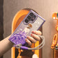 For Samsung S25Ultra S25 S24 S23 S22 Case with Woven Diamond Wristband, Gradient Rhinestone Goddess Glitter Luxury Elegant Plating Case Camera Protection Shockproof Hard Cover