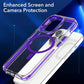 Two-tone High Definition Acrylic Magnetic For Magsafe Wireless Charging Case For iPhone 16 15 14 13 12 11 Pro Max Shockproof Clear Metal Camera Frame Hard Cover