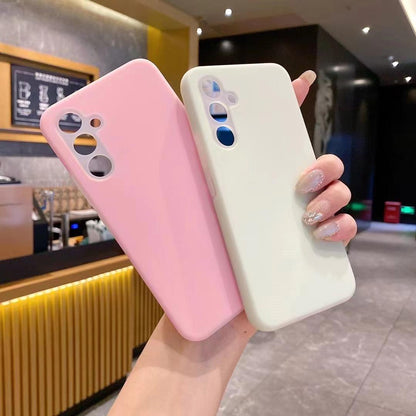 Luxury Lovely Liquid Silicone Jelly style Precision Len Protection Phone Case For Samsung S25Ultra S24FE S25 S24 S23, Soft Skin Feel Shockproof Soft Cover With Microfiber Lining