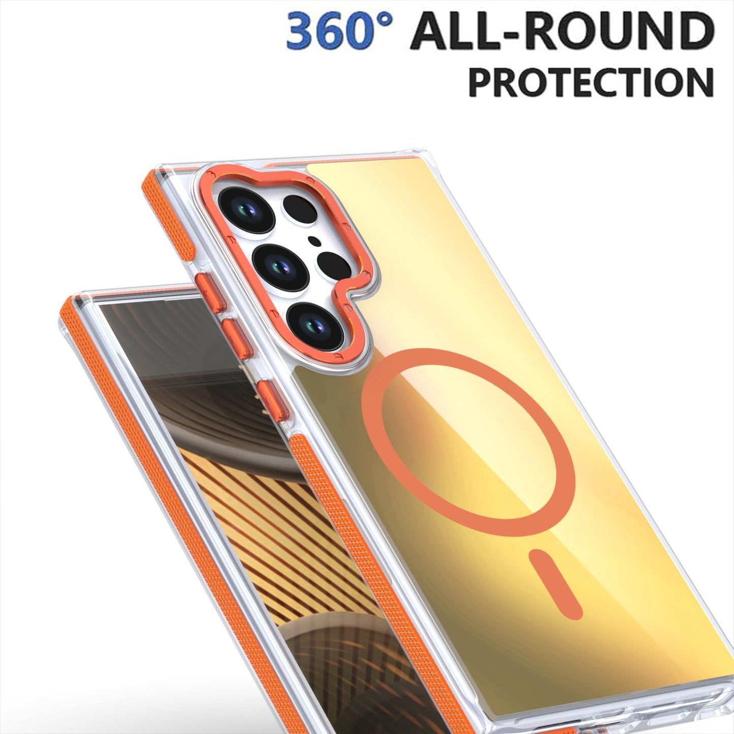 Laser Gradient Chameleon Strong Magnetic Wireless Charging Phone Case For Samsung S25Ultra S25 S24 S23 S22 S21FE A06 A15 A16 A25 A35 A36 A53 A54 A55 Metal Frame Acrylic Shockproof Hard Cover