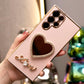 Love Heart Mirror Plating Phone Case For Samsung S25 S24 S23 S22 S21 Note20
