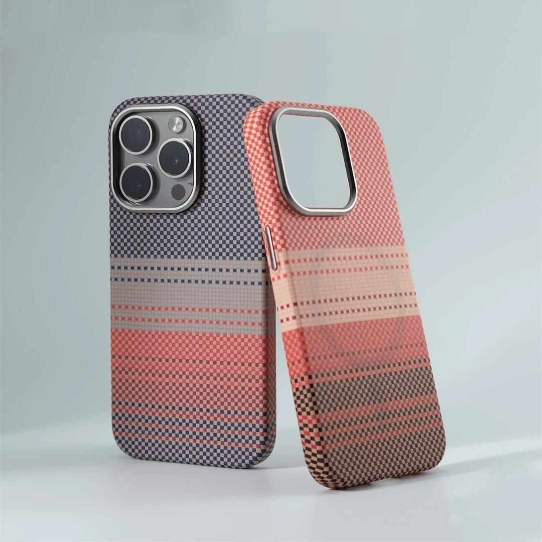 Carbon Fiber Matte Strong Magnetic Camera Hardware Shockproof Phone Case For iPhone 16ProMax 15 14 13 Support Wireless Charging Hard Full Cover