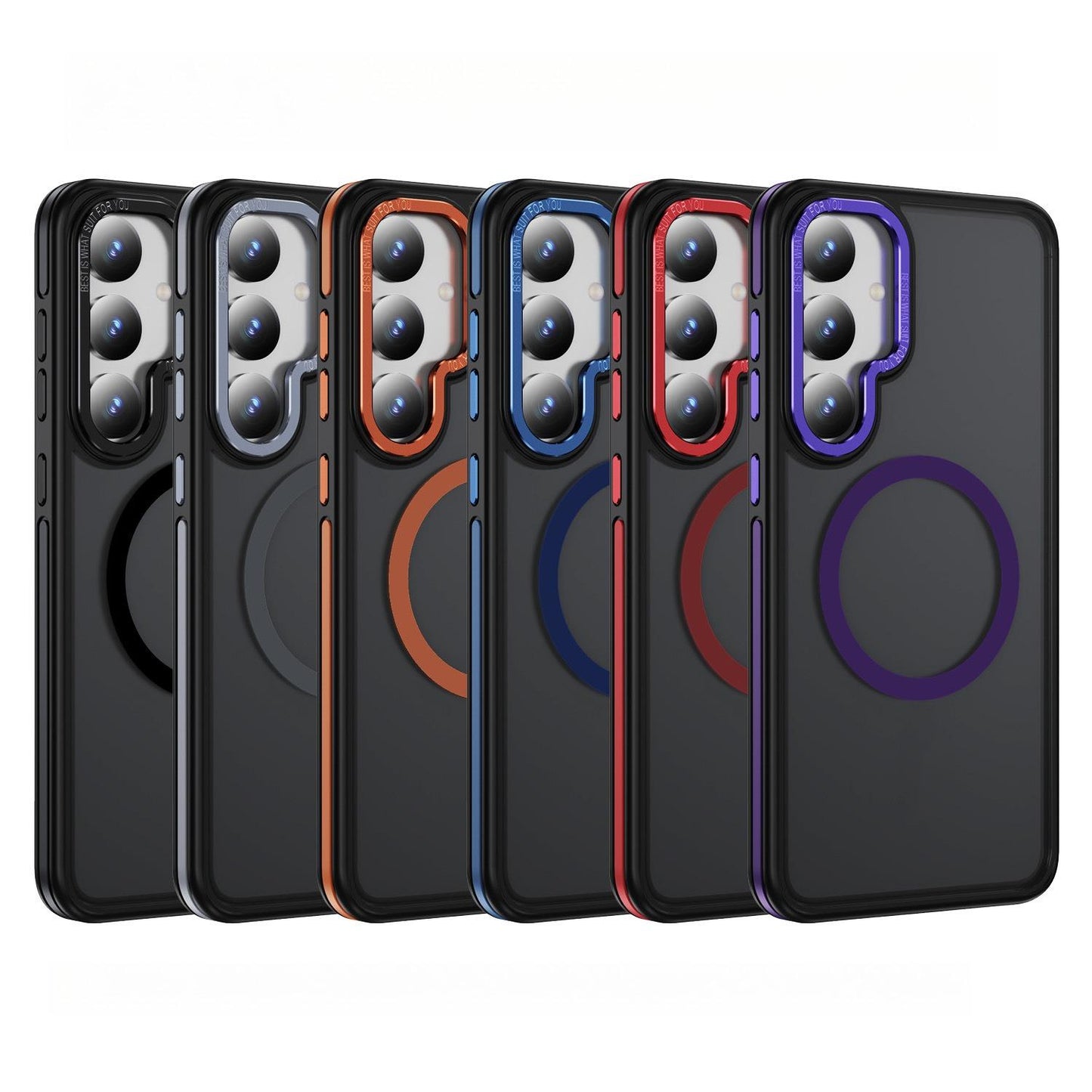 Two-tone Matte Transparent Anti-Dust Anti-Fall Bumper Shockproof Strong Magnetic Phone Case for Samsung S25Ultra S24 S23FE S23 A14 A15 A25 A35 A54 Bumper Hard Cover