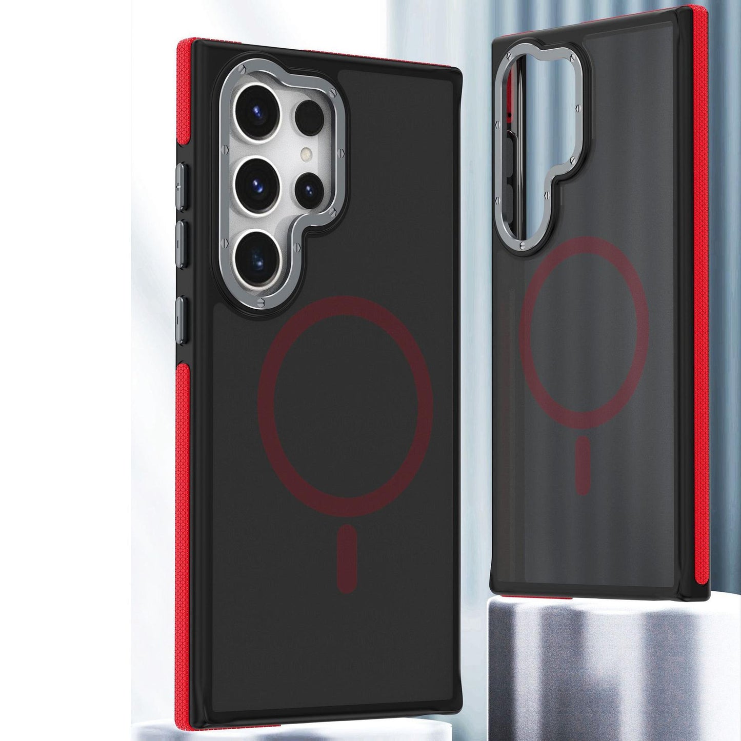 For Samsung S25Ultra S25 S24 S23FE A15 A14 A25 A24 A34 A35 A54 A55 Strong Magnetic Phone Case, Metal Camera Protection, Elegant Matte Case Shockproof Bumper Hard Full Cover