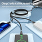 1.2m/2m 100W Super Fast Charge 2in3 Data Cable Support Laptop/Mobile Phone/Tablet USB+Type-c to C+L+C Multi-port Fast Charging Metal Head Nylon Braided Wire