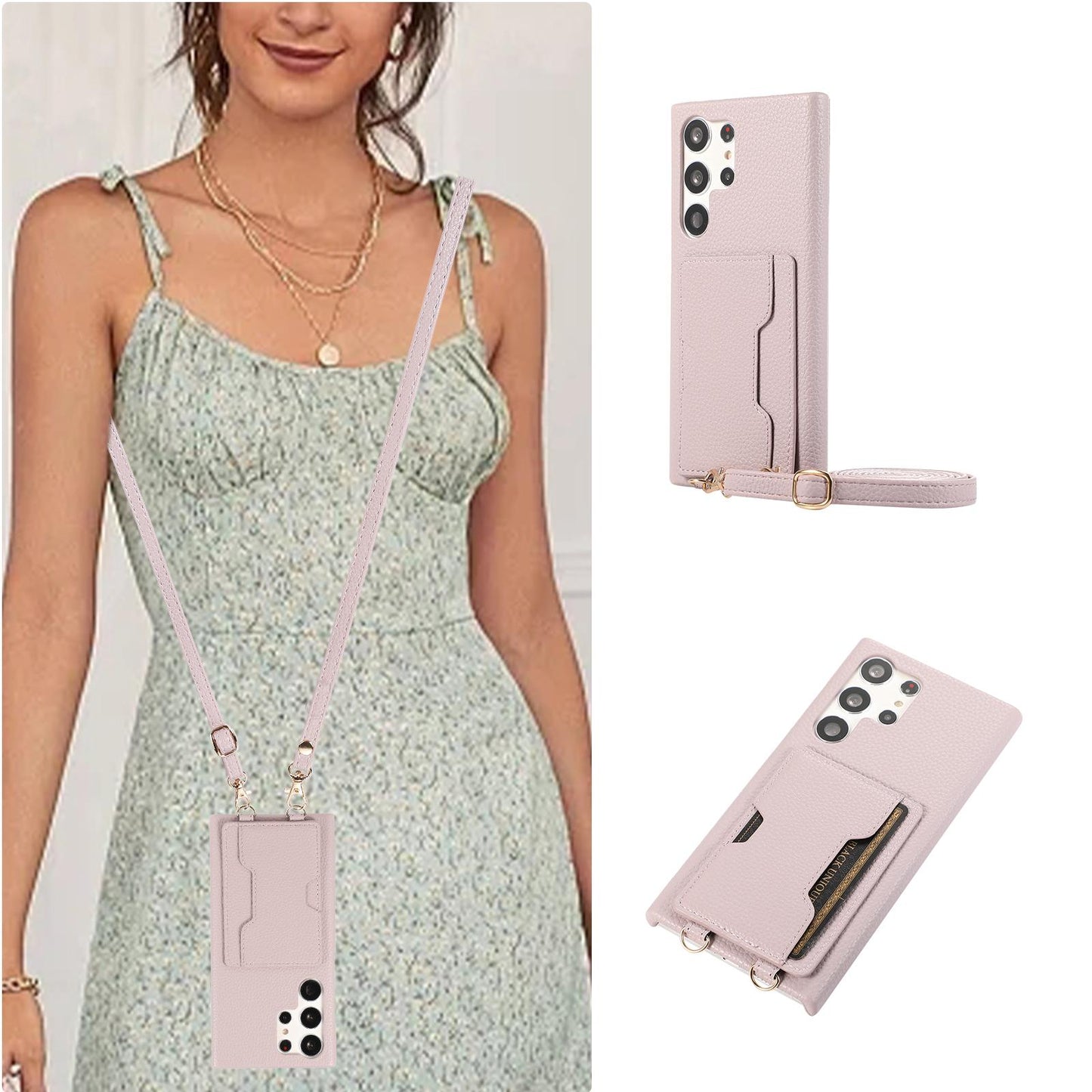 Wallet Case For Samsung S25 S24 S23 S22 S21 Card Holder Lanyard Handbag Crossbody Leather Cover for Samsung A15 A25 A35 A55 A54
