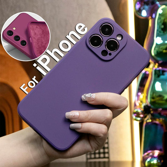 Square Liquid Silicone Matte Shockproof Phone Case For iPhone 16 15 14 13 12 11 XR XSMax X/XS Camera Protect Soft Cover