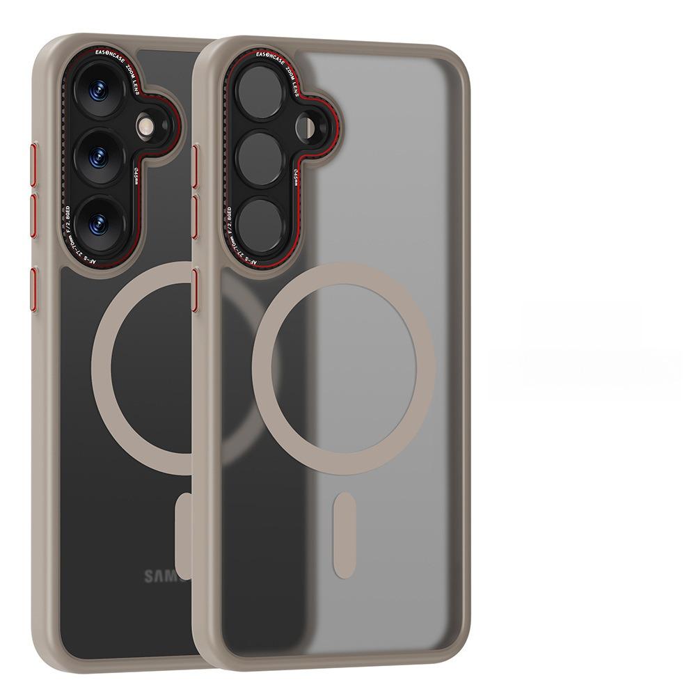Premium Matte Metal Len Hardware Magnetic/Non Magnetic Phone Case, Camera Lens Protection PC Hard Cover, With Shockproof Anti-Fall Bumper For Samsung S25Ultra S25+ S25 Full Cover