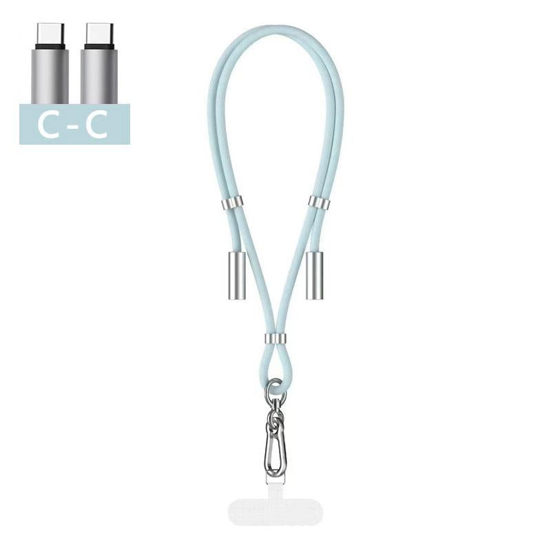 0.3M 1.2M 1.6M PD 60W Fast Charging TYPE C to TYPE C For Samsung S25Ultra S24 2 IN 1 Cell Phone Lanyard Charger Cable for iPhone 16ProMax 16 15 Pro Max C-L Cross-body Strap Mobile Phone Lanyard