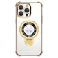 Luxury Plating Four Corners Shockproof Clear Case With Magnetic Stand For iPhone 16 15 14 13 Transparent Hard Acrylic Hybrid Bumper Hard Full Cover
