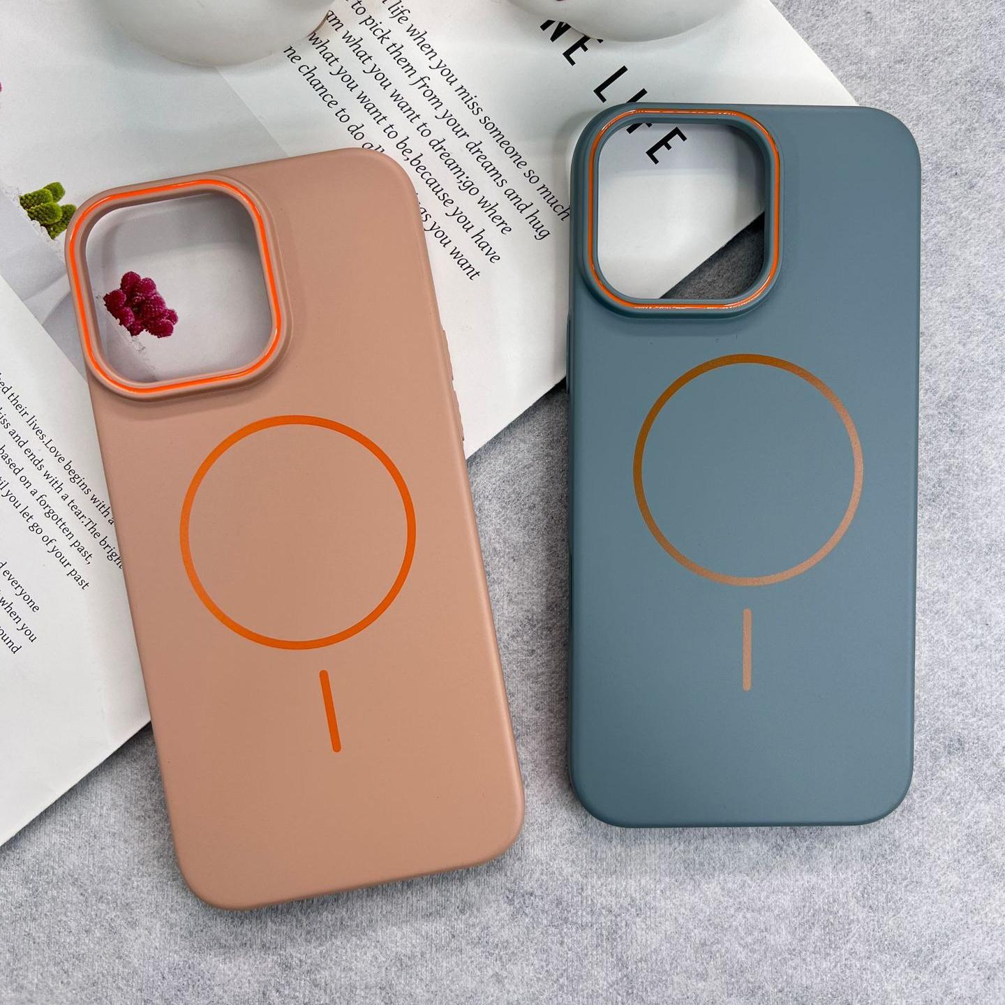 Matte Magnetic Two-tone Slim PC Phone Case For iPhone 16ProMax 15 14 13 12 11 X/XS XSMax Skin Feel Bumper Shockproof Hard Full Cover