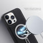 Luxury Full Leather Glossy Kickstand Phone Case For Magsafe For iPhone 16ProMax 16 15 14 13 12 11 Metal Ring Magnetic Metal Holder Shockproof Stand Back Cover