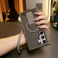 Matte Clear Portable Kickstand Magnetic Phone Case With Multifunctional Wristband For Samsung S25Ultra S25Plus S24FE S24Ultra S25 S24 S23 Skin Feel Shockproof Camera Metal Frame