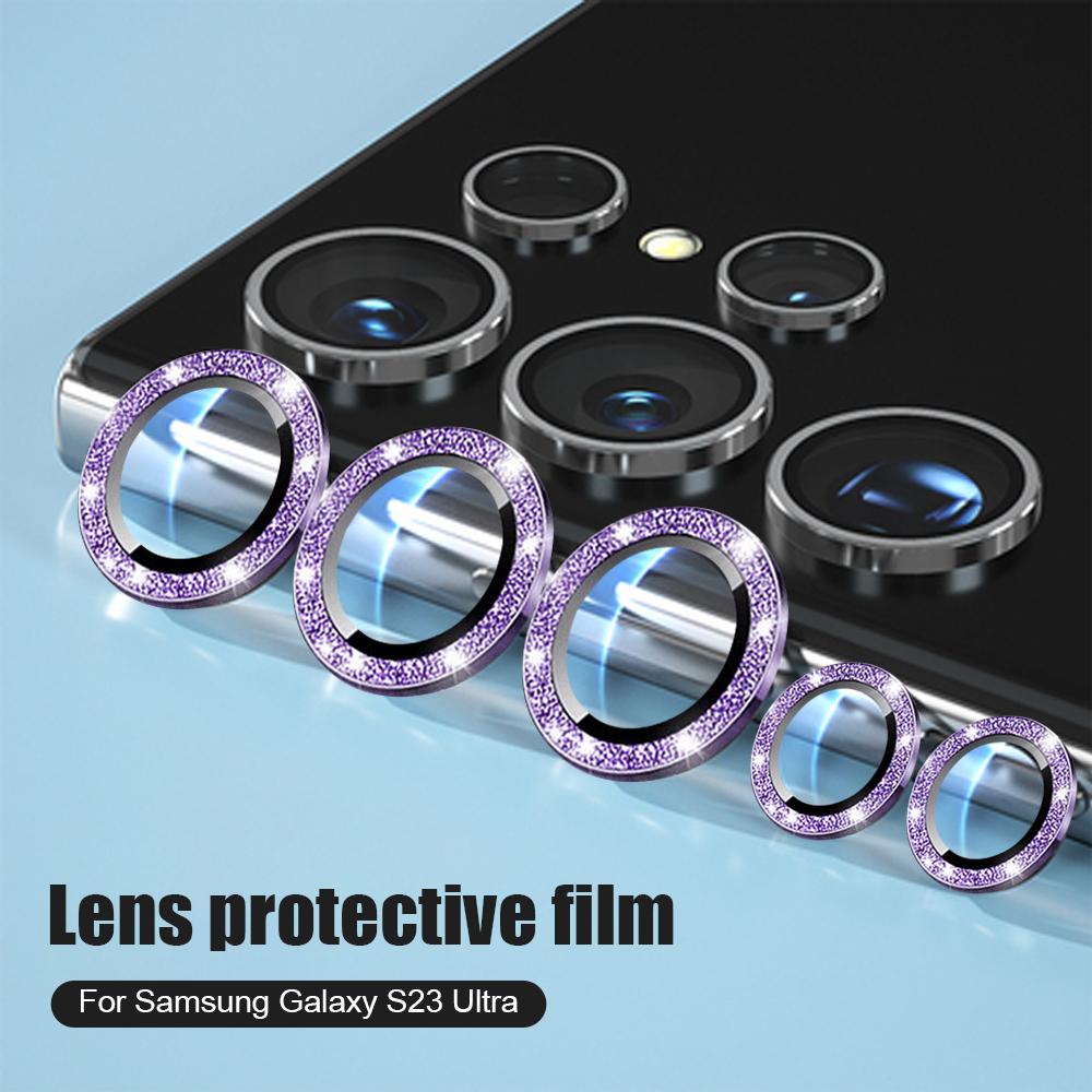 Glitter Camera Lens Protector Case 9H Tempered Glass Films Military-Grade Protection For Samsung S25 S25Plus S25Ultra S24Ultra S24 S24Plus S24FE