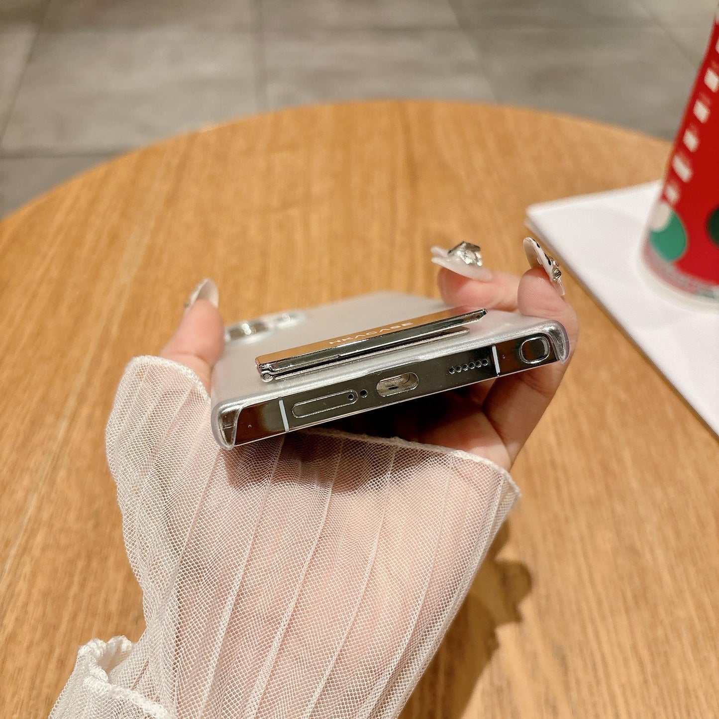 Matte PC Ultra Thin Transparent Frozen Fog Phone Case with Kickstand For Samsung S25Ultra S24 S23 S22 Note20 A14 A15 A16 A54 A55 A56 Not Yellowing Clear Hard Full Cover