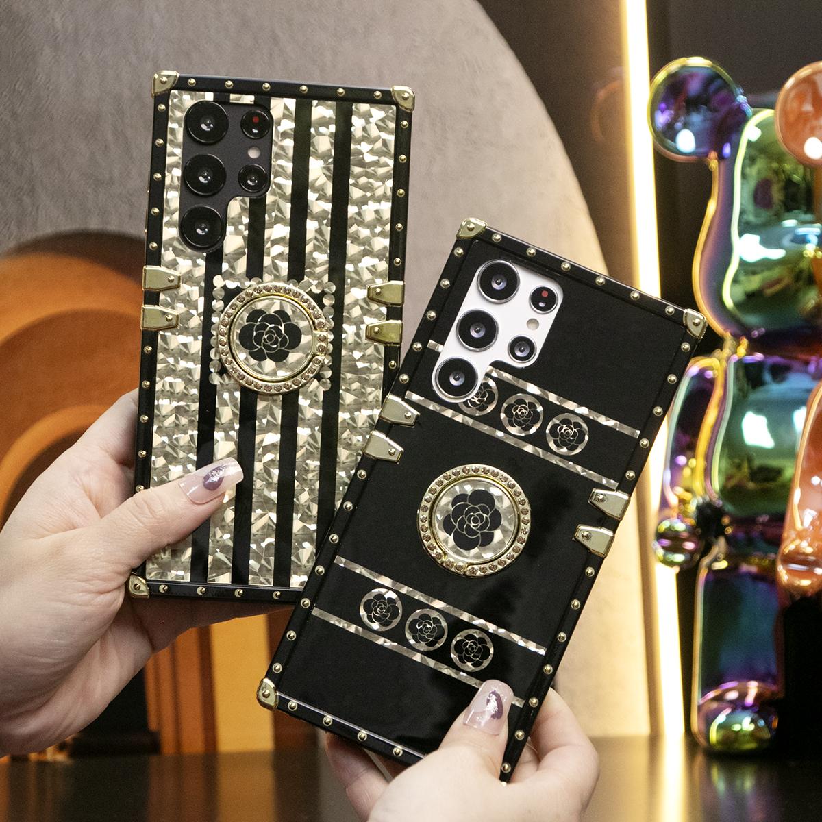 Luxury Glitter Dazzling Phantom Flower Cover Plating Phone Case For Samsung S25 S24 S23 S22 S21 Note20 A15 A25 A35 A55