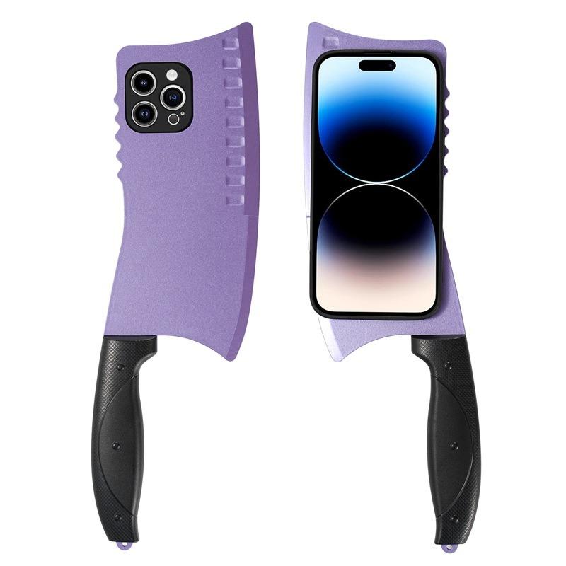 Creativity TPU Spoof Kitchen Knife Pattern Plating Len Protection Phone Case For iPhone 16ProMax 15 14 13 12 11 XR X/XS XSMax Hard Full Cover