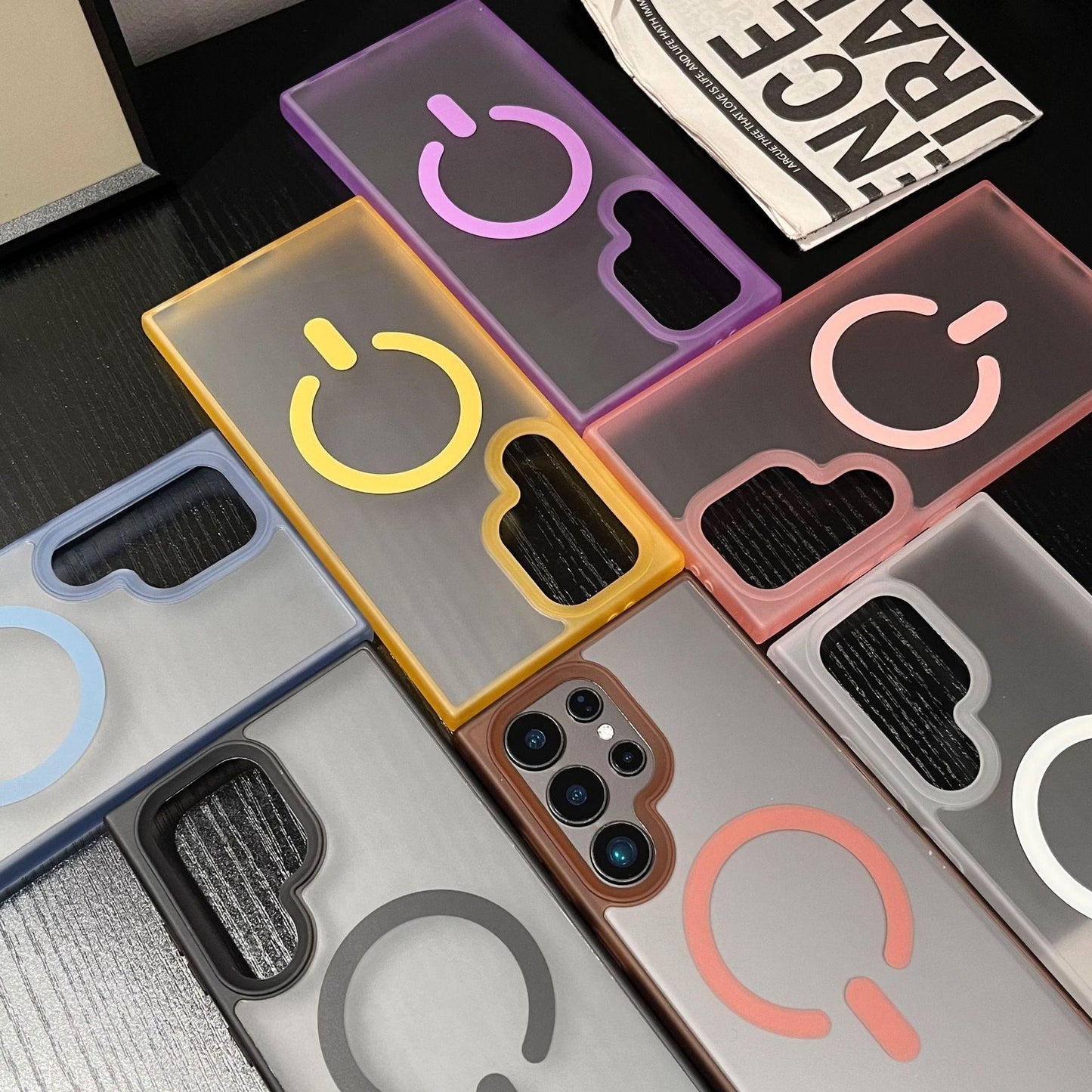 Matte Clear Macaron Magnetic Phone Case For Samsung S25Ultra S25Plus S25 S24Ultra S24 S23FE S23 [Not Yellowing] [Skin Feel] Shockproof Hard Full Cover