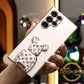Plating Flower Bear Stand Phone Case for Samsung Galaxy S25Ultra S24 S25 Plus FE Soft TPU Back Cover