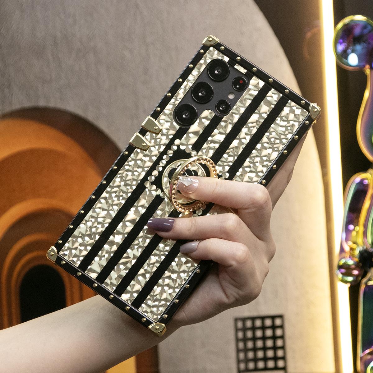 Luxury Glitter Dazzling Phantom Flower Cover Plating Phone Case For Samsung S25 S24 S23 S22 S21 Note20 A15 A25 A35 A55