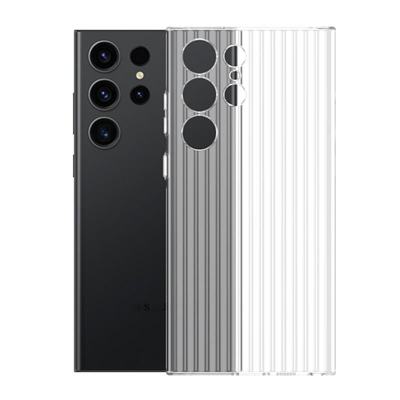 Corrugated Patter Matte Clear Ultra-thin Light Hard Slim Polycarbonate Transparent Phone Case for Samsung S25Ultra S25 S24 S23 Full Cover