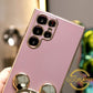 Plating Mouse Head Popstand Kickstand Phone Case for Samsung S25 S25Plus 25Ultra S24 S24FE S24Plus S24Ultra
