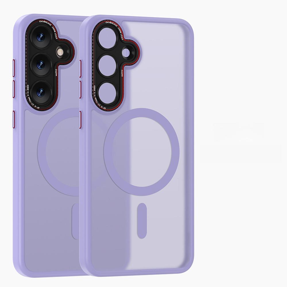 Premium Matte Metal Len Hardware Magnetic/Non Magnetic Phone Case, Camera Lens Protection PC Hard Cover, With Shockproof Anti-Fall Bumper For Samsung S25Ultra S25+ S25 Full Cover