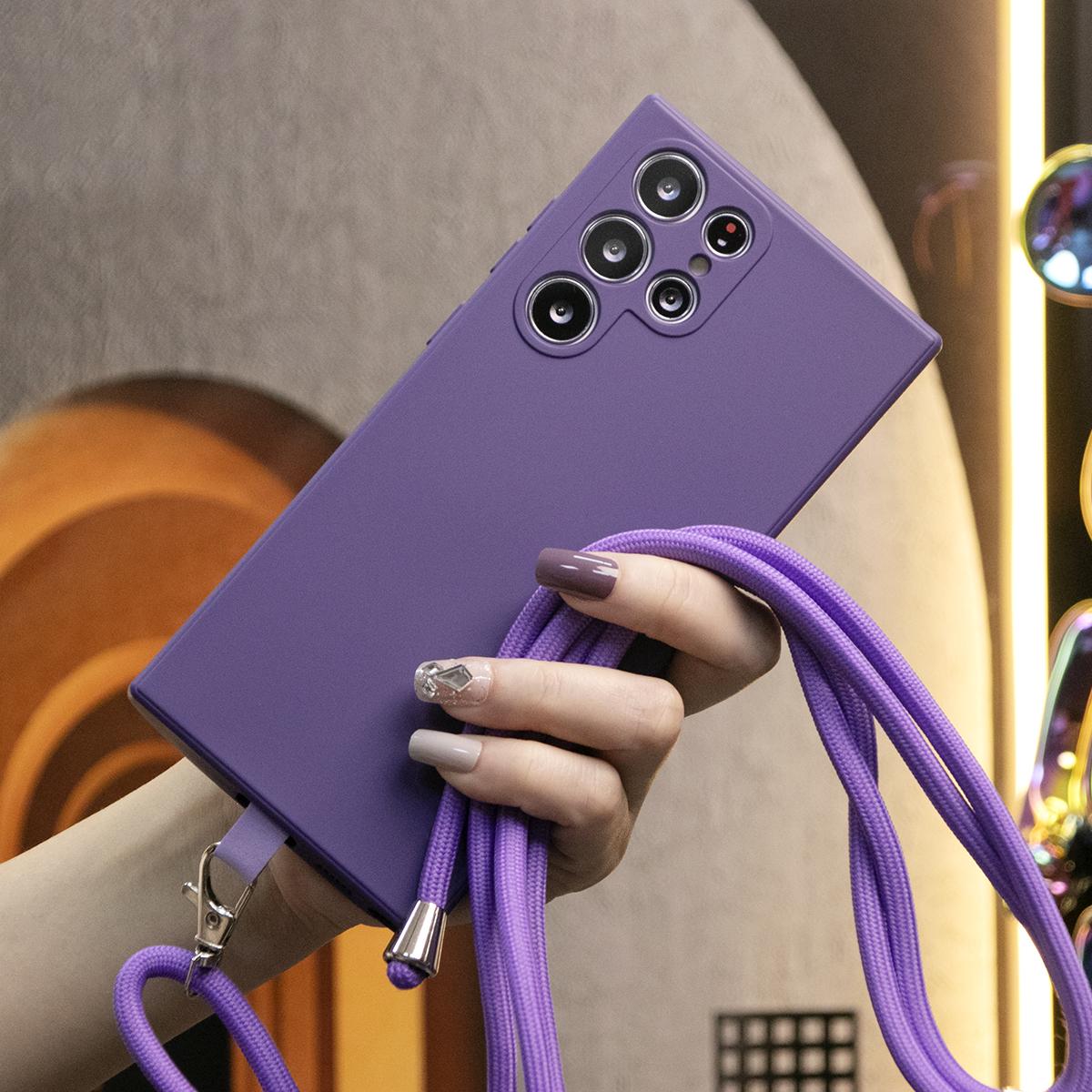 Silicone Matte Phone Case With Long Lanyard Accessories For iPhone 16 15 14 13 12 11 XR XSMax X/XS Camera Protect Soft Cover