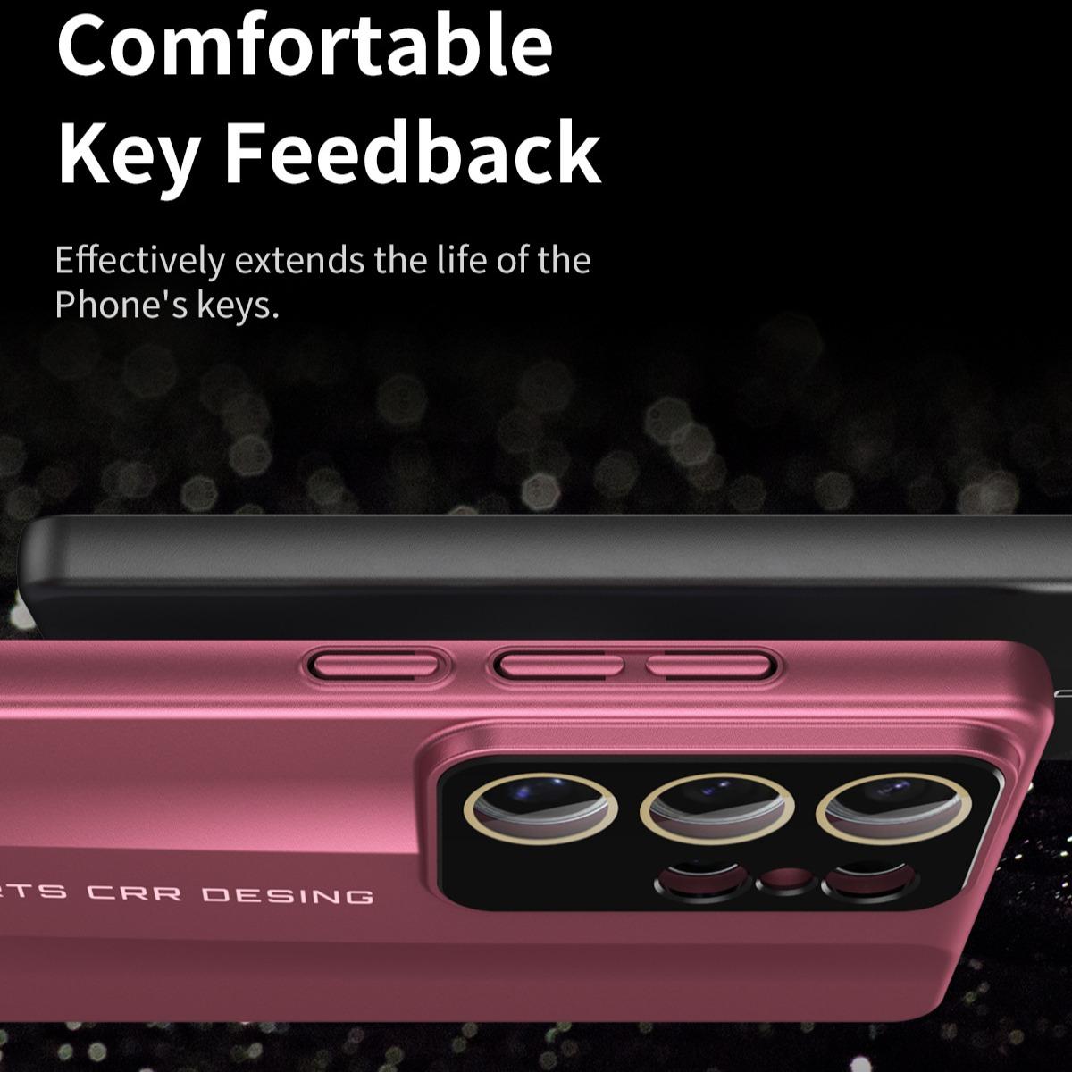 Premium PC Leather Two-tone Len Protector Shockproof Phone Case For Samsung S25Ultra S25 S24 S23 Hard Full Cover