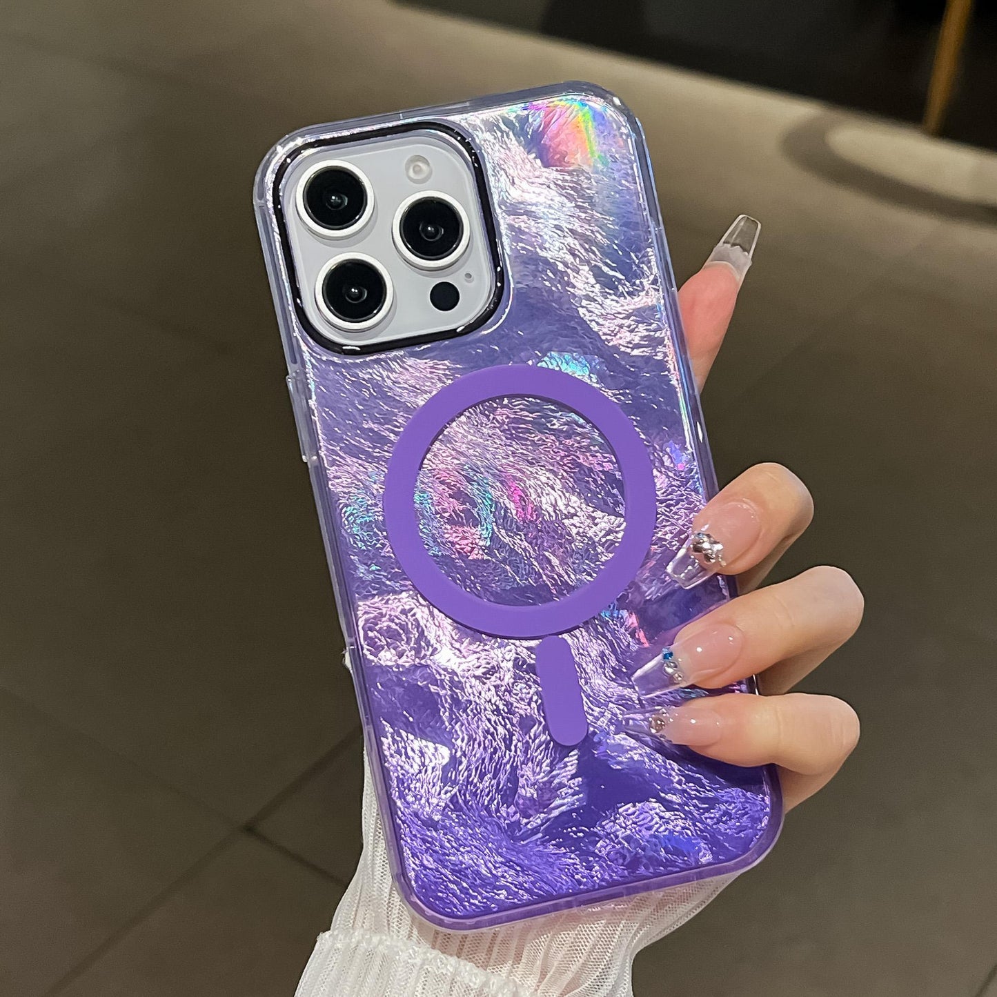 Glacier Texture Magsafe Wireless Charging Case For Samsung S25 S24 S23 S22 Ultra Plus FE Gradient Magnetic Back Cover