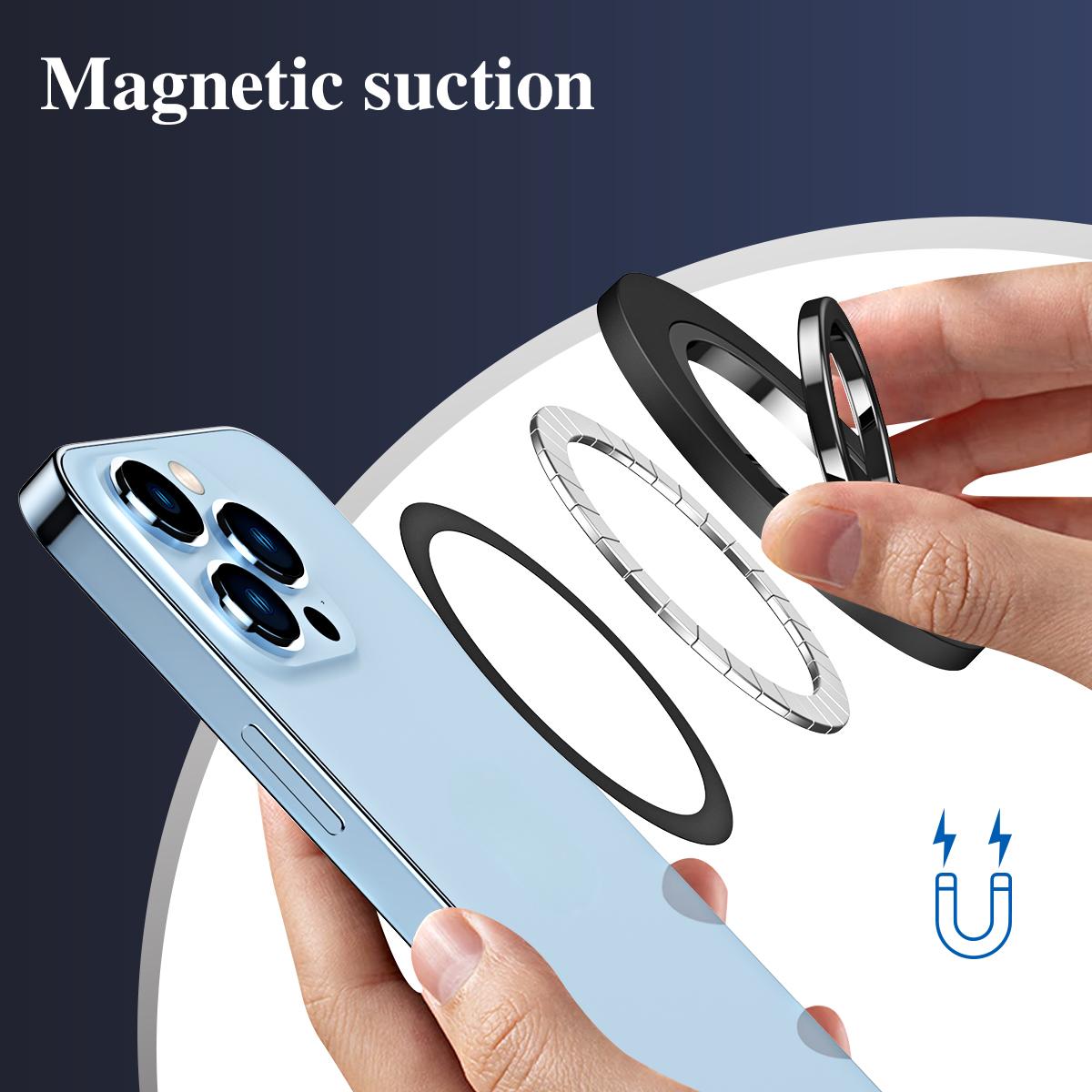 180 Degree Rotation Strong Magnetic Finger Ring Phone Holder Classy Damping Fold Stable Support Multi-angle Ring, for iPhone 16 15 14 13 12 for Samsung S25 S24 S23
