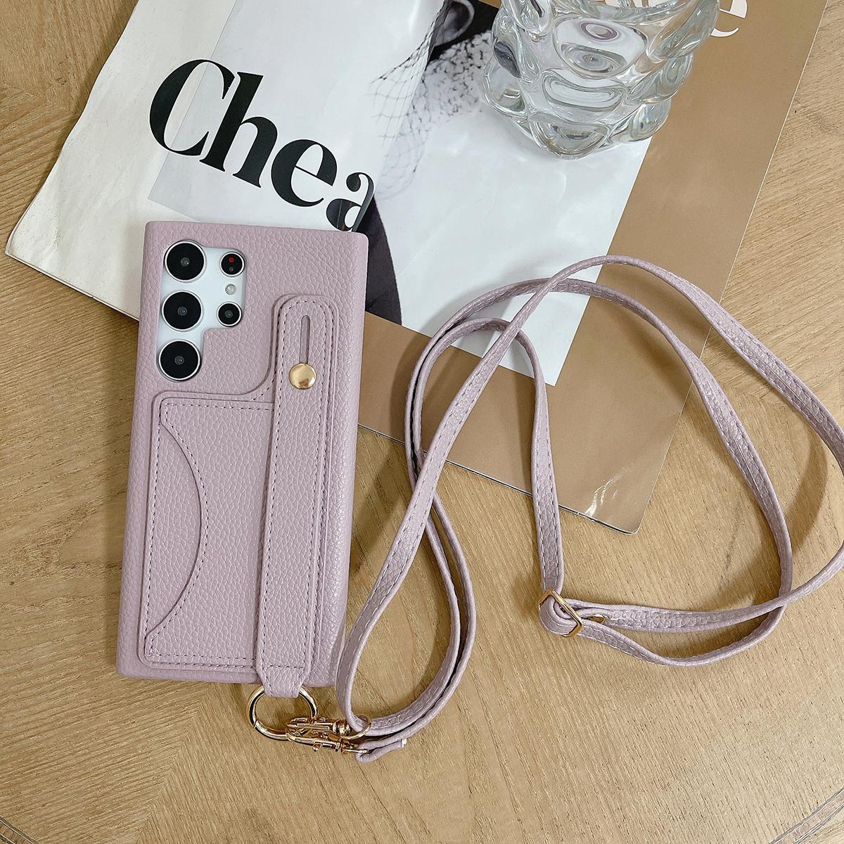 Wallet Case For Samsung S25 S24 S23 S22 S21 A15 A25 A35 A55 Card Holder Wrist Strap Lanyard Handbag Crossbody Leather Cover for Samsung A15 A25 A35 A55