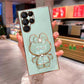 Cute Rabbit Mirror Stand Plating Phone Case for Samsung S25Ultra S25Plus S25 S24Ultra S24Plus S24 S24FE