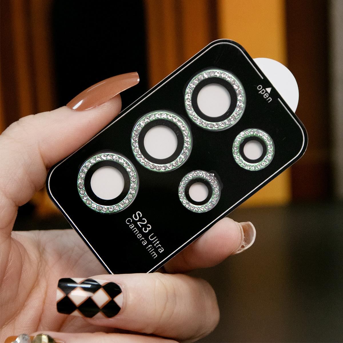 Diamond 9H Tempered Glass Camera Lens Protector Alloy Ring Cover for Samsung Galaxy S25 Ultra S24 Ultra