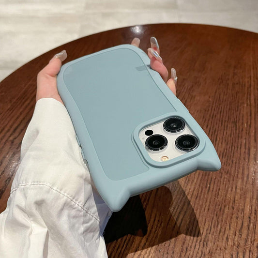 Cat Ears TPU Matte Shockproof Phone Case For iPhone 16ProMax 15 14 13 12 11 Airbag Anti-Drop Soft Full Cover