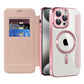 For iPhone 16 15 14 13 Pro Max Phone Case, Luxury Magnetic Suction Flip Business Wallet Card Slot Leather for Magsafe With Lens Film Anti-Fall Full Cover