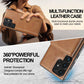 For Samsung S25 S24 S23 A16 A15 A36 A35 A56 A55 A53 Leather Phone Case with Strong Magnetic Wallet, Anti-Fall Card Bag Kickstand for Magsafe Shockproof Business Hard Full Cover