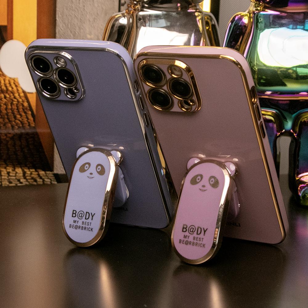Panda Kickstand Plating Phone Case For iPhone 16 15 14 13 12 11 XR XSMax X/XS