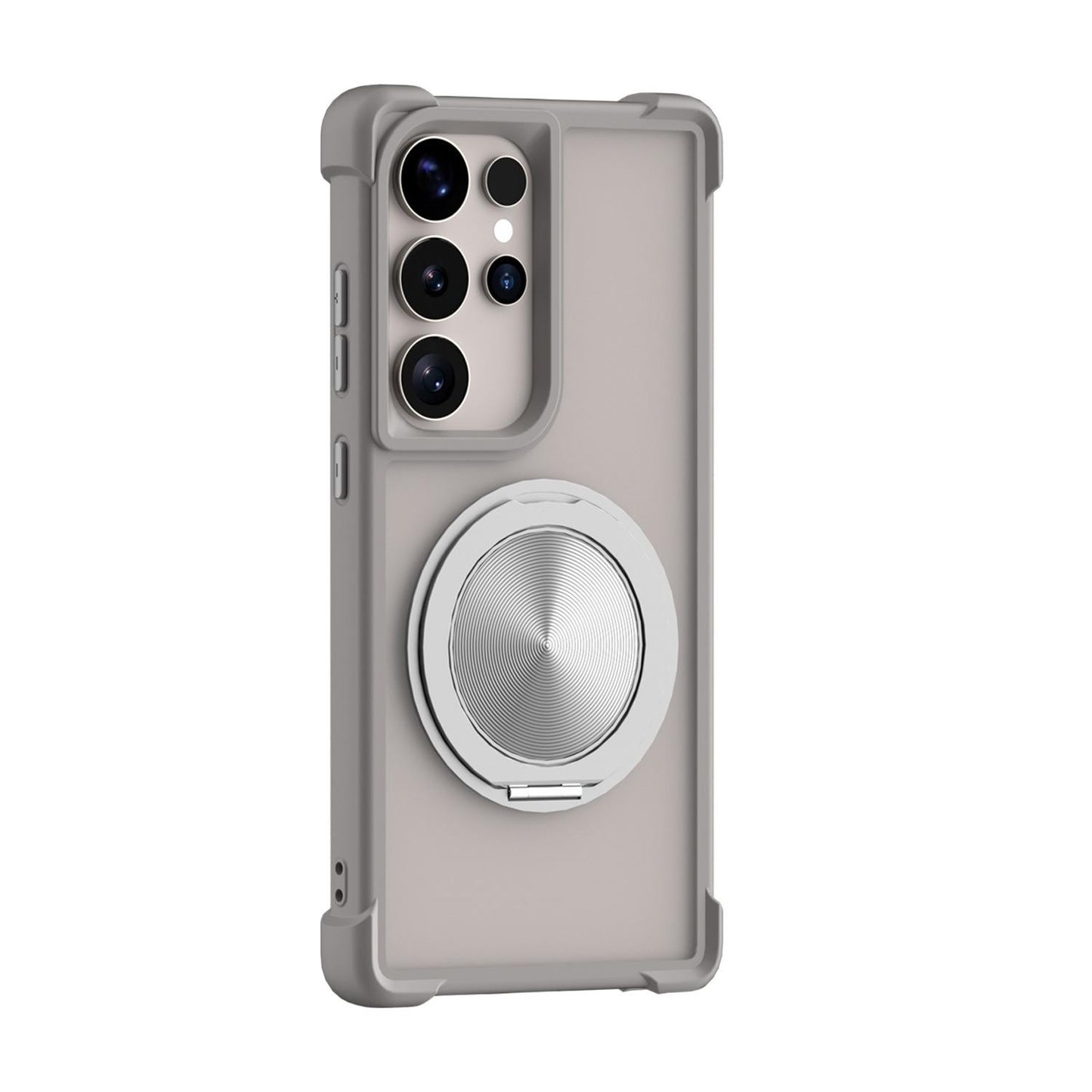 Four Corner Shockproof Slim PC Strong Magnetic Phone Case with 360 Rotating Metal Kickstand For Samsung S25Ultra S25Plus S25 Matte Skin Feel Bumper Shockproof Hard Full Cover