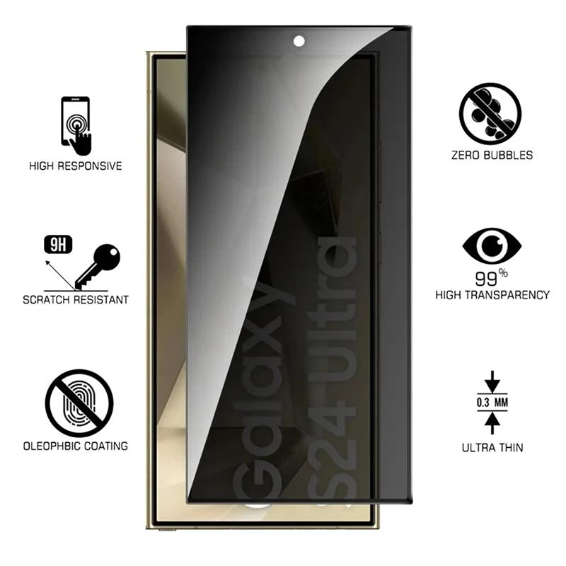 2 Pieces Anti Spy Privacy Tempered Glass for Samsung Galaxy S25 S24 Ultra Plus FE Screen Protector Protective Film Glass Full Cover