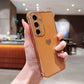 Plating Love Heart TPU Basic Phone Case For Samsung A14 A15 A16 A24 A25 A33 A34 A35 A36 A53 A54 A55 A56 Shockproof Soft Full Cover
