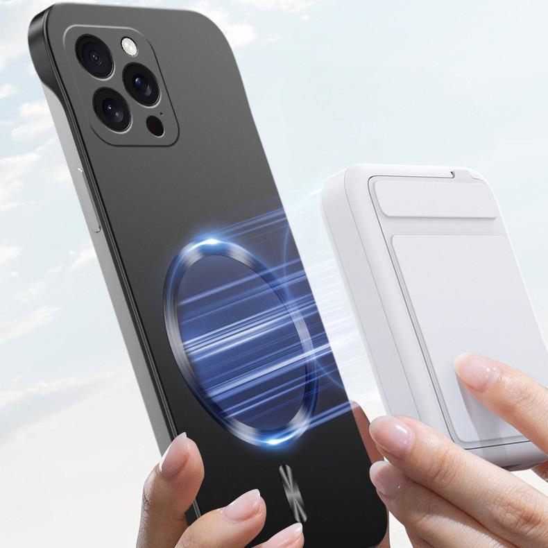 For iPhone 16ProMax 16 15 14 13 Phone Case, Matte Metallic Paint Magnetic PC Frameless Ultra Slim, Full Camera Cover Protection Hard Cover