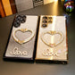 Luxury Diamond Glitter Crystal Love Heart Holder Bracket Glitter Clear Gradient TPU Plating Shockproof Soft Phone Case For Samsung S25 S24 S23 S22 S21 Note20
